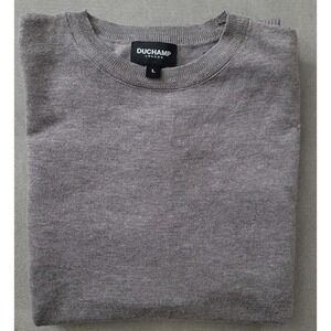 Duchamp London Men's Grey Wool Blend‎ Crewneck Sweater Size Large